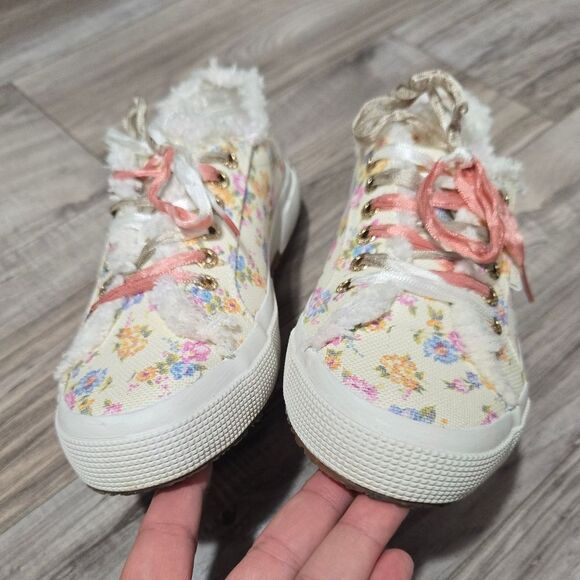 Superga x LoveShackFancy 2750 Flower Fringed Sneakers Sz 8 - Picture 13 of 16